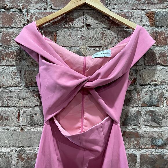 Finders Keepers Pink Off The Shoulder Mae Midi Dress Size 4 Small - Picture 3 of 7